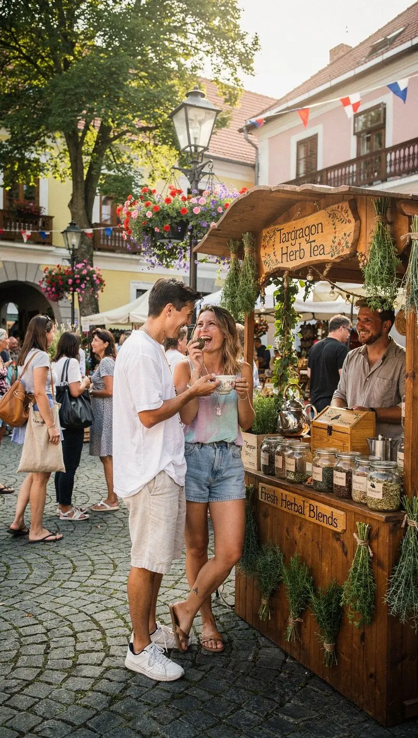 Servírovanie čaju z estragónu s medom a citrónom na bielej doske